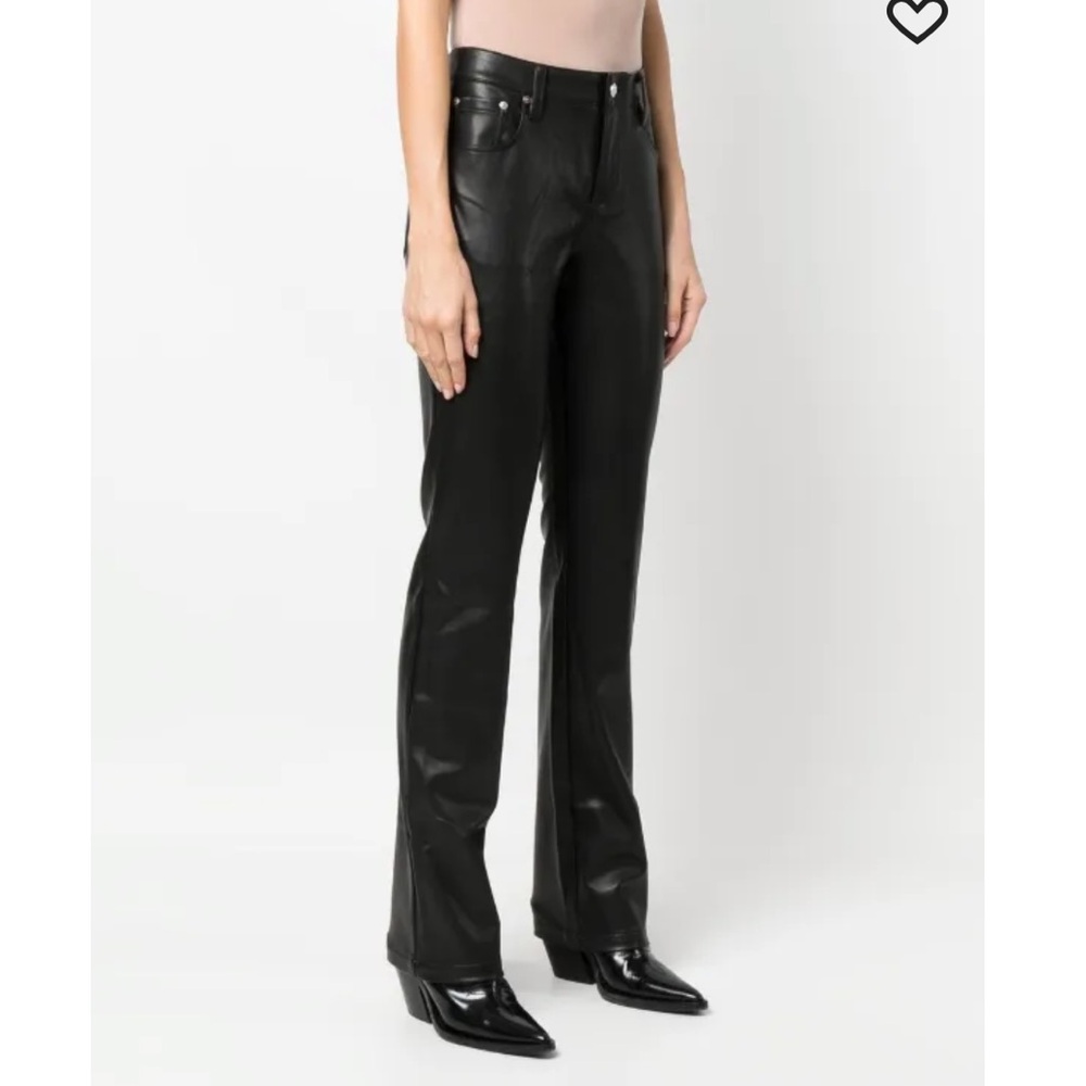 MISBHV Black Straight-Leg Faux Leather Pants